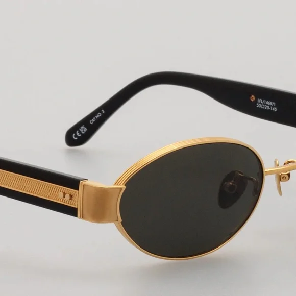 LINDA FARROW Sadie Sunglasses in 22K Yellow Gold